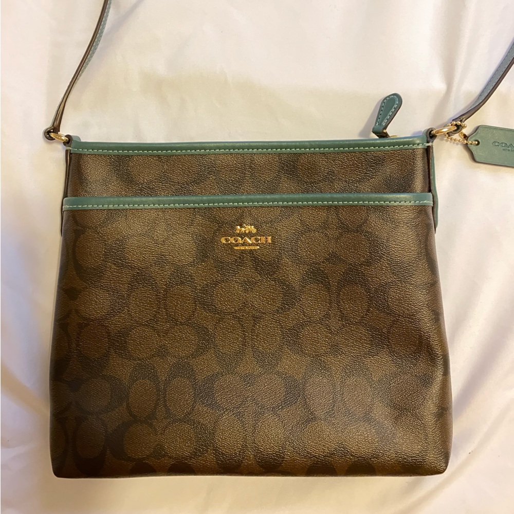 NWOT Coach saffiano leather crossbody purse
